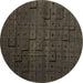 Round Abstract Brown Modern Rug, abs4375brn