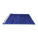 Sideview of Machine Washable Abstract Blue Modern Rug, wshabs4375blu