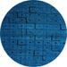 Round Machine Washable Abstract Light Blue Modern Rug, wshabs4375lblu