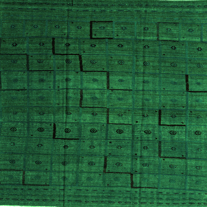 Square Machine Washable Abstract Green Modern Area Rugs, wshabs4375grn