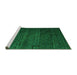 Sideview of Machine Washable Abstract Green Modern Area Rugs, wshabs4375grn