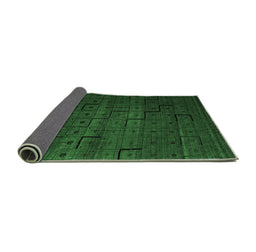 Sideview of Abstract Emerald Green Modern Rug, abs4375emgrn