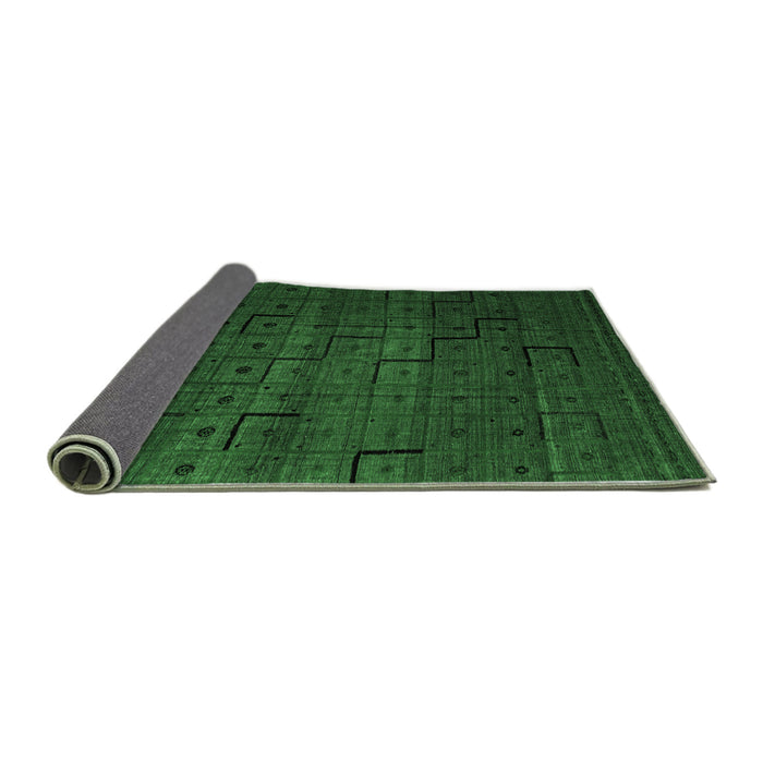 Sideview of Abstract Emerald Green Modern Rug, abs4375emgrn