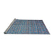 Sideview of Machine Washable Abstract Sky Blue Rug, wshabs4376