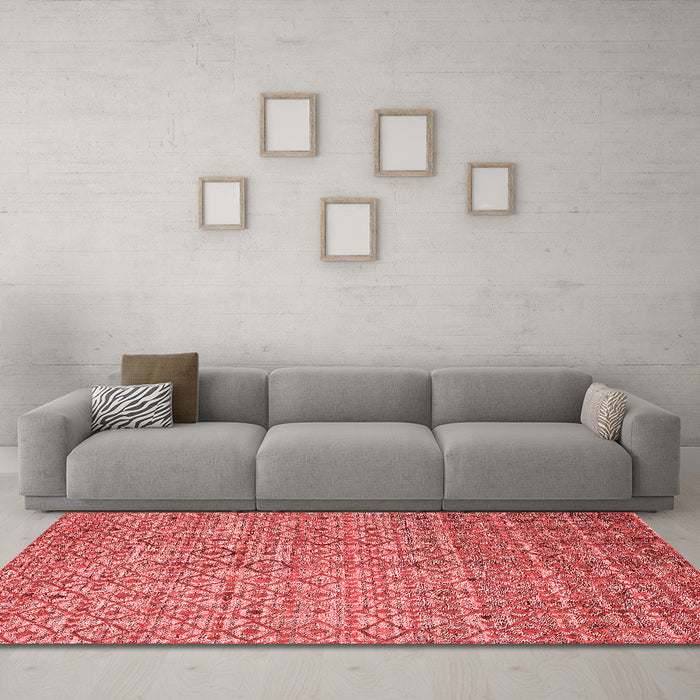 Modern Red Washable Rugs