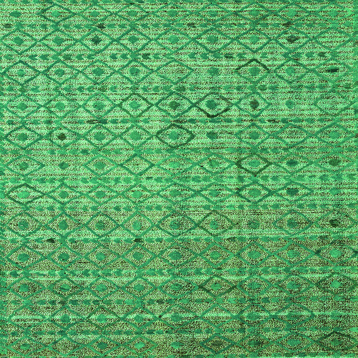 Square Machine Washable Abstract Green Modern Area Rugs, wshabs4376grn