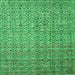 Square Machine Washable Abstract Green Modern Area Rugs, wshabs4376grn