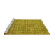 Sideview of Machine Washable Abstract Yellow Modern Rug, wshabs4376yw