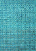 Machine Washable Abstract Turquoise Modern Area Rugs, wshabs4376turq