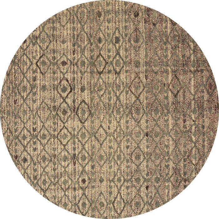 Round Machine Washable Abstract Brown Modern Rug, wshabs4376brn