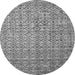 Round Machine Washable Abstract Gray Modern Rug, wshabs4376gry