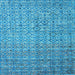 Square Abstract Light Blue Modern Rug, abs4376lblu