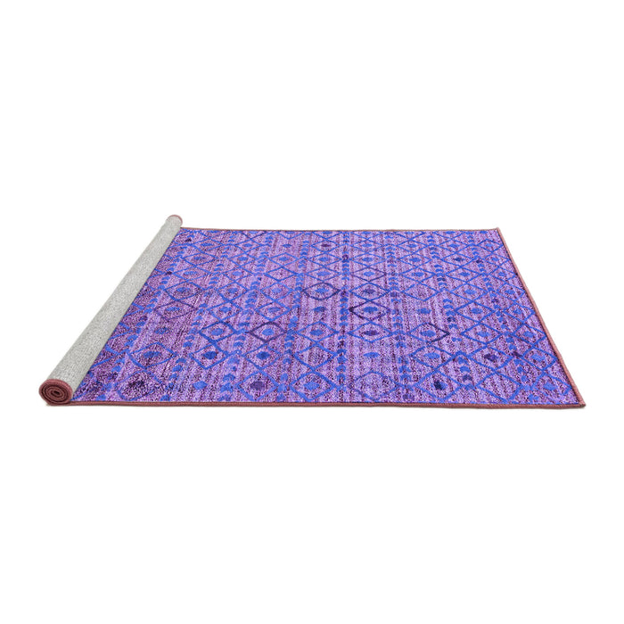 Sideview of Machine Washable Abstract Purple Modern Area Rugs, wshabs4376pur