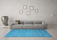 Machine Washable Abstract Light Blue Modern Rug, wshabs4376lblu