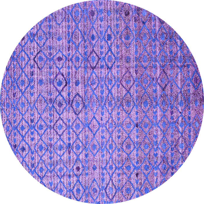 Round Machine Washable Abstract Purple Modern Area Rugs, wshabs4376pur