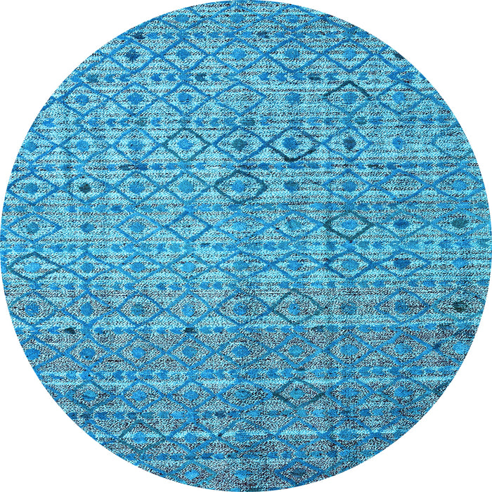 Round Machine Washable Abstract Light Blue Modern Rug, wshabs4376lblu
