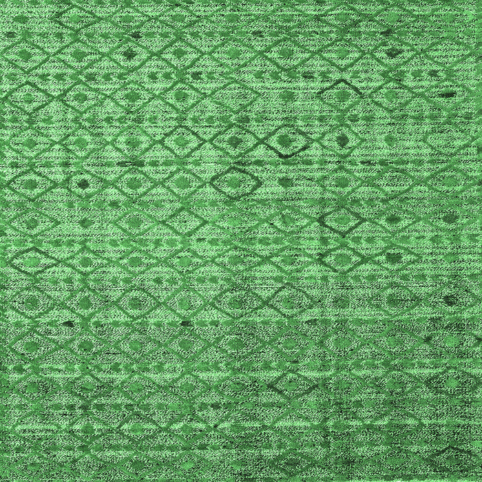 Square Abstract Emerald Green Modern Rug, abs4376emgrn