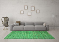 Machine Washable Abstract Green Modern Rug, wshabs4376grn