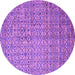 Round Machine Washable Abstract Pink Modern Rug, wshabs4376pnk