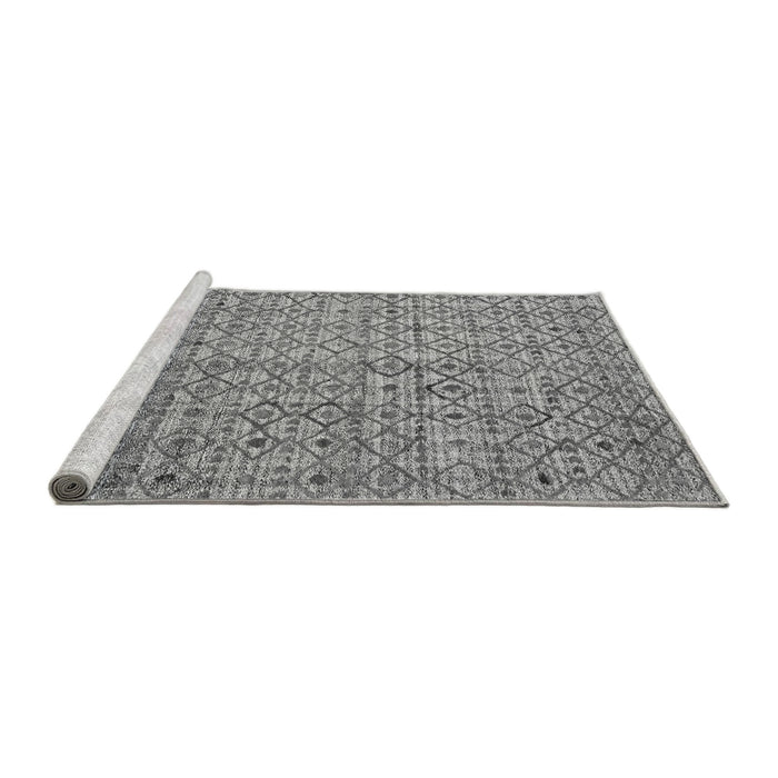 Sideview of Machine Washable Abstract Gray Modern Rug, wshabs4376gry