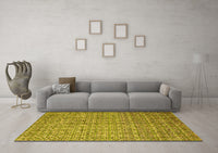 Machine Washable Abstract Yellow Modern Rug, wshabs4376yw