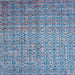 Square Machine Washable Abstract Sky Blue Rug, wshabs4376