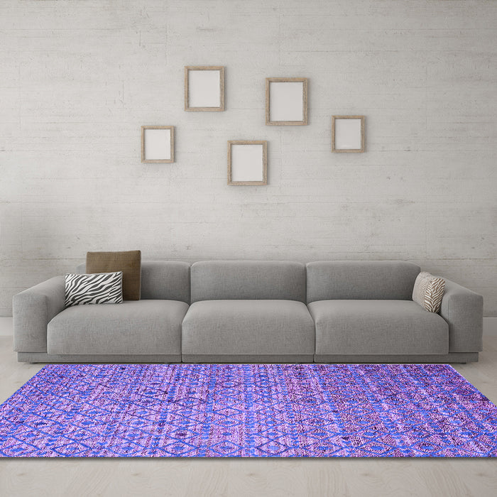 Machine Washable Abstract Purple Modern Area Rugs in a Living Room, wshabs4376pur