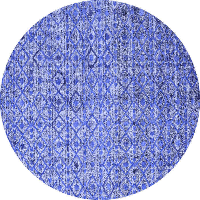 Round Machine Washable Abstract Blue Modern Rug, wshabs4376blu