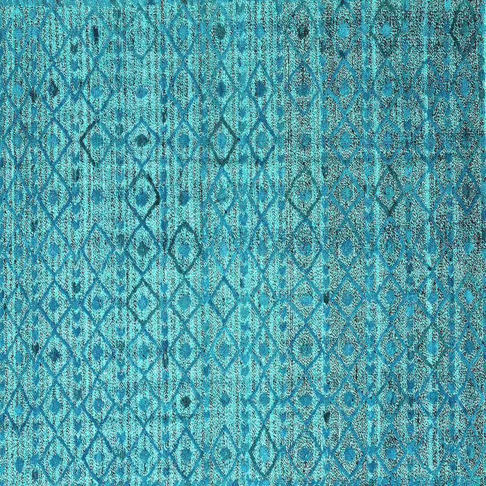 Square Machine Washable Abstract Turquoise Modern Area Rugs, wshabs4376turq