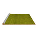 Sideview of Machine Washable Abstract Yellow Modern Rug, wshabs4377yw