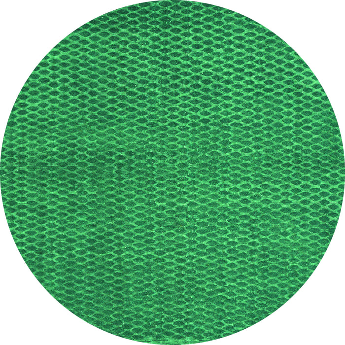 Round Abstract Green Modern Rug, abs4377grn
