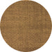 Round Machine Washable Abstract Orange Modern Area Rugs, wshabs4377org