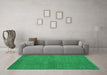 Machine Washable Abstract Green Modern Area Rugs in a Living Room,, wshabs4377grn