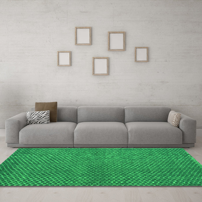 Machine Washable Abstract Green Modern Area Rugs in a Living Room,, wshabs4377grn
