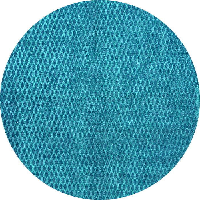 Round Abstract Turquoise Modern Rug, abs4377turq