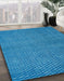 Machine Washable Abstract Blue Rug in a Family Room, wshabs4377