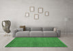 Machine Washable Abstract Emerald Green Modern Area Rugs in a Living Room,, wshabs4377emgrn