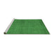 Sideview of Machine Washable Abstract Emerald Green Modern Area Rugs, wshabs4377emgrn