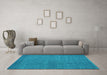 Machine Washable Abstract Turquoise Modern Area Rugs in a Living Room,, wshabs4377turq