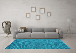 Machine Washable Abstract Turquoise Modern Area Rugs in a Living Room,, wshabs4377turq