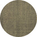 Round Abstract Brown Modern Rug, abs4377brn