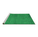 Sideview of Machine Washable Abstract Green Modern Area Rugs, wshabs4377grn