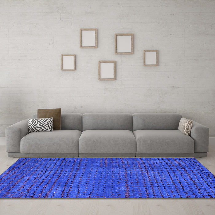 Machine Washable Abstract Purple Modern Area Rugs in a Living Room, wshabs4378pur