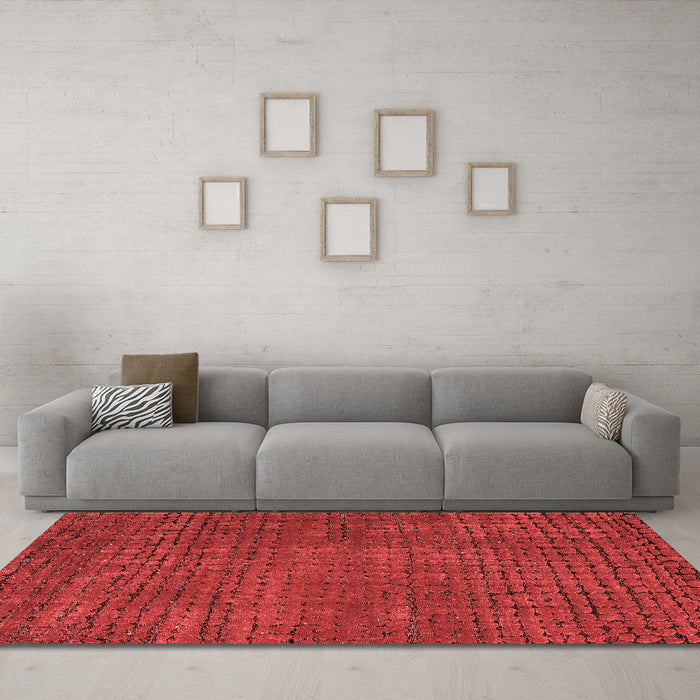 Modern Red Washable Rugs