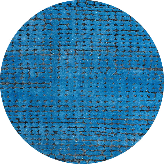 Round Abstract Blue Modern Rug, abs4378