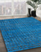 Abstract Blue Modern Rug in Family Room, abs4378