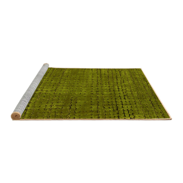 Sideview of Machine Washable Abstract Yellow Modern Rug, wshabs4378yw