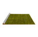 Sideview of Machine Washable Abstract Yellow Modern Rug, wshabs4378yw