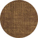 Round Abstract Orange Modern Rug, abs4378org