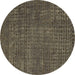 Round Abstract Brown Modern Rug, abs4378brn